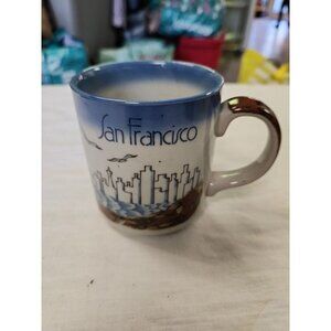 MICO MUG SAN FRANCISCO Collectible Golden Gate Bridge Seagull Skyline Sailing VT